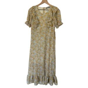 Vintage-Inspired Floral Ruffle Maxi Dress – Dada Shop